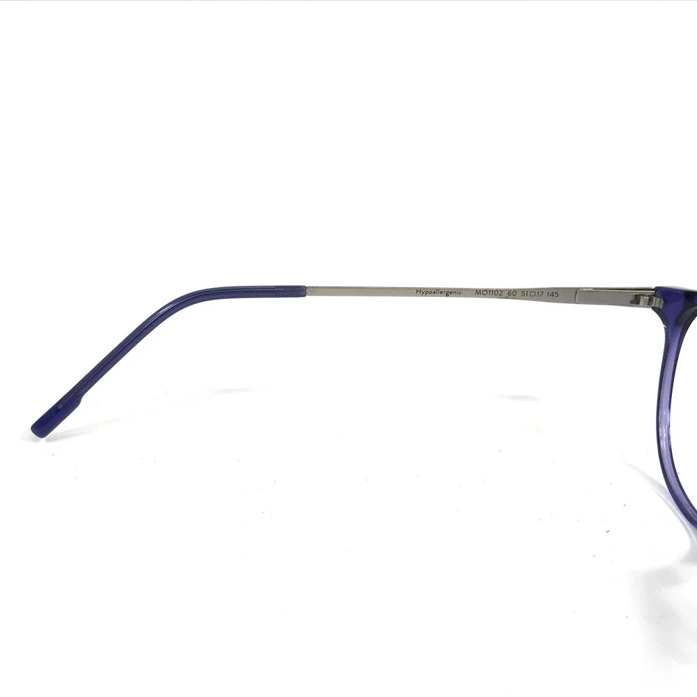 Moleskine Eyeglasses Frames MO1102 60 Periwinkle Crystal Blue Silver 51-17-145